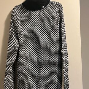 Karen Scott Men's Black and White Crewneck Sweater